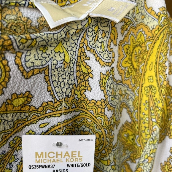 Michael Kors Yellow Gold Ruched Blouse - Picture 6 of 11